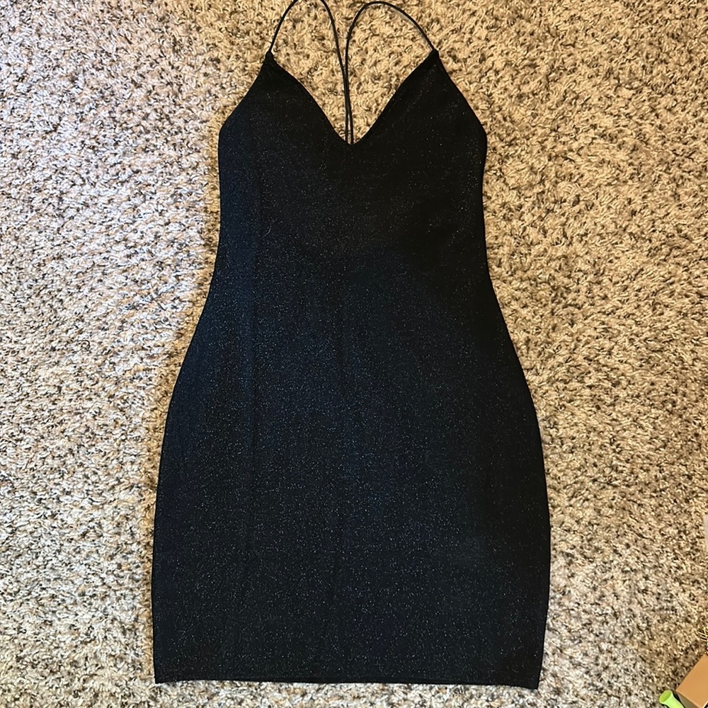 H&M black sparkle bodycon dress